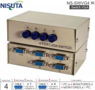 Switch VGA Manual 4 Puertos NISUTA NS-SWVG4