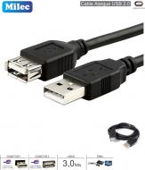 Cable Alargue USB 2.0 M-H 03.0M MILEC