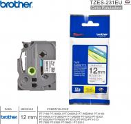 Cinta Rotuladora BROTHER TZES-231EU 12mm