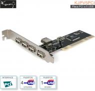 Placa PCI - 5 USB 2.0 KANJI KJPV5PCI