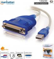 Cable USB M - LPT DB25 H 1.8M MANHATTAN 130230