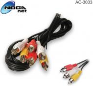 Cable NOGANET AC-3033 A/V 3 RCA A 3 RCA COAXIAL