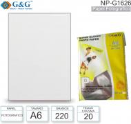 Papel A6 Mate 260G/020u G&G NP-G1626