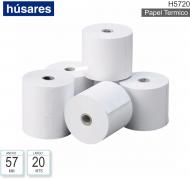 Papel Termico 57mm x 20Mts 45Grs HUSARES H5720 