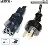 Cable Alim 220v-Trebol 02.0M NETMAK NM-C46