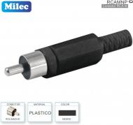 Conector RCA M Plastico Negro MILEC RCAMNP