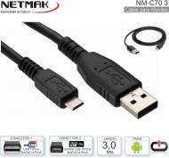 Cable USB M - MicroUSB M 03.0M NETMAK NM-C70 3
