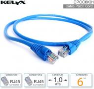 Cable Patch Cord Cat6 01.0 Mts KELYX CPCC6K01