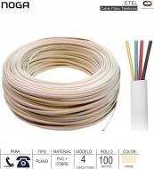 Cable Telefono NOGA CTEL 100 Mts Plano Crema