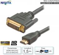 Cable HDMI M - DVI-D 01.5M NISUTA NS-CADVHD2