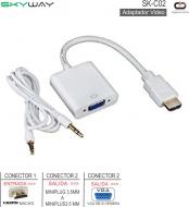 Adaptador HDMI M - VGA H + 3.5mm SKYWAY SK-C02