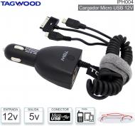 Cargador 012V-2USB 1.0A TAGWOOD IPH004 USB