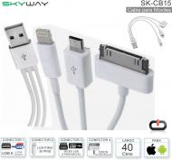 Cable USB M - 3en1 0.4M SKYWAY SK-CB15 Apple-Andro