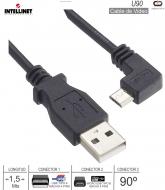 Cable USB M - MicroUSB M 90º 01.5M INTELLINET U90