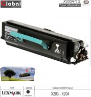 Toner Alt LEXMARK X203A11G Neg GLOBAL