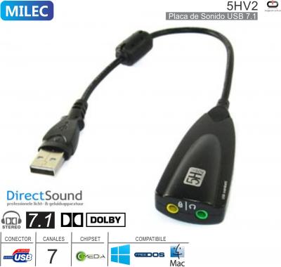 Placa USB Sonido 7.1 MILEC 5HV2