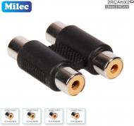 Adaptador 2 RCA H - 2 RCA H MILEC 2RCAHX2