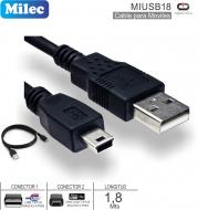 Cable USB M - Mini USB M 01.8M MILEC MIUSB18