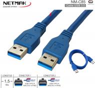 Cable USB 3.0 M - USB 3.0 M 01.5M NETMAK NM-C85