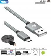 Cable USB M - MicroUSB M 02.0M MILEC Trenzado MU06