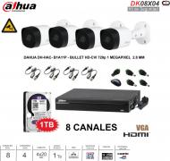 Kit Seguridad DAHUA 8Can 4Cam 1Tb