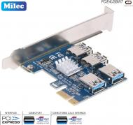 Placa PCI-E - 4USB3.0 Riser Int MILEC PCIE4USBINT