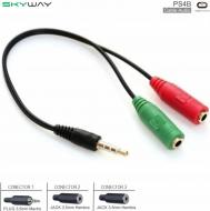 Cable Audio SKYWAY PS4B 2 JACK 3.5 H - 1 PLUG 3.5M