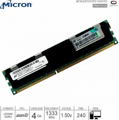 DDR3 4Gb 1333 1.50v MICRON MT36JSZF51272PZ-1G4G1F